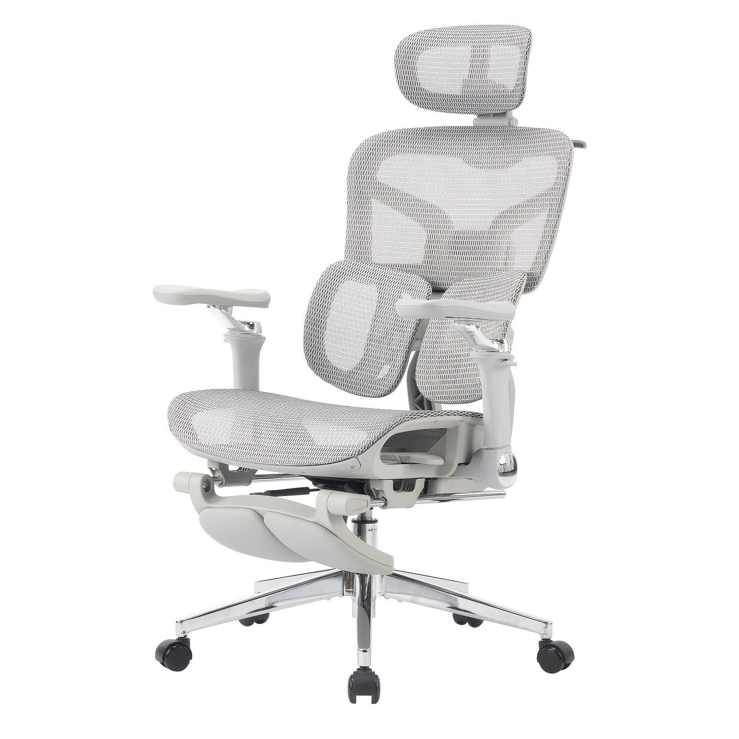 Office Chair High-Back with 6D Adjustable Armrests, Retractable Footrest, Lumbar Section and Swivel Base