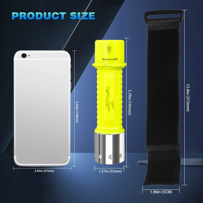 Scuba Diving Flashlight 2-Pack – Waterproof 80ft T6 LED 500 Lumens, Rechargeable 18650 USB, 3 Modes Rotary Switch Dive Light for Snorkeling