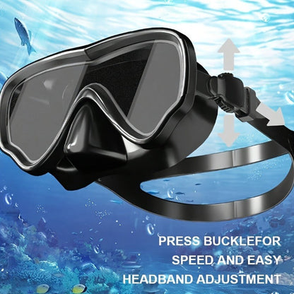Panoramic HD Diving Mask Anti-Fog Tempered Glass Snorkel Mask with Nose Cover for Adults Youth Scuba Diving Snorkeling Swimming Pink Blue