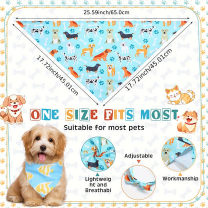 Dog Bandanas Bulk 72-Pack Triangle Scarf Bibs for Dogs – Adjustable Pet Costume Accessories for Small Medium Large Dogs, Cats & Puppies