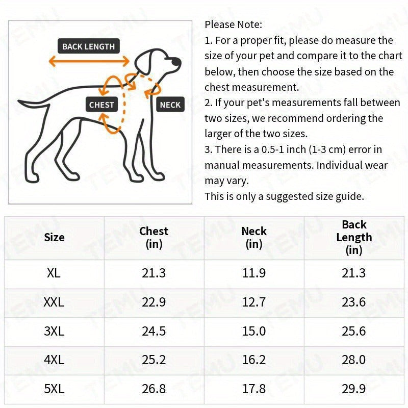 High Neck Dog Coat Warm Pullover – Solid Color Woven Polyester Pet Jacket, Machine Washable, All-Season Fall & Winter Dog Apparel
