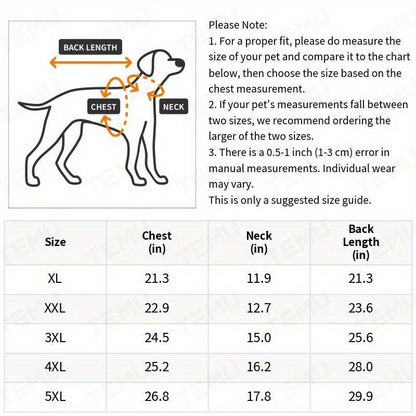 High Neck Dog Coat Warm Pullover – Solid Color Woven Polyester Pet Jacket, Machine Washable, All-Season Fall & Winter Dog Apparel