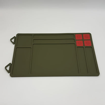 Gun Cleaning Mat with Magnetic Parts Tray – Heavy Duty Non-Slip Rubber Solvent-Resistant Pad for Pistol Rifle Handgun Maintenance