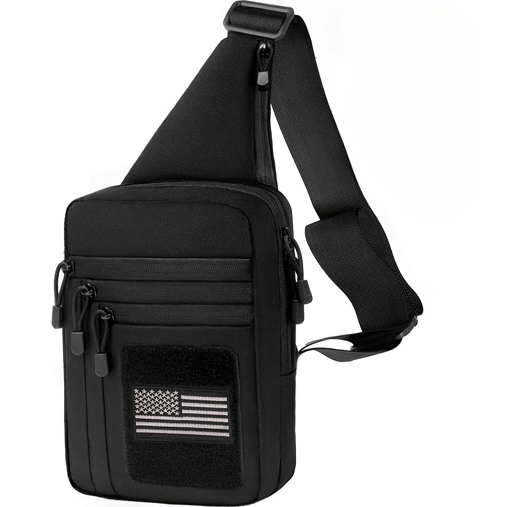 CCW Shoulder Bag Tactical Concealed Carry Bag for Men with Chest Holster Multiple Compartments EDC Sling Bag for Daily Use Shooting Range