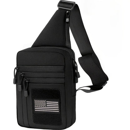 CCW Shoulder Bag Tactical Concealed Carry Bag for Men with Chest Holster Multiple Compartments EDC Sling Bag for Daily Use Shooting Range