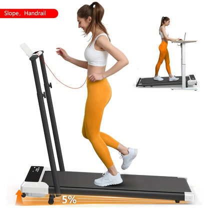 Incline Foldable Treadmill Walking Pad – 300lb Capacity, Portable with Handles, Under Desk Compact Design for Home & Office Use