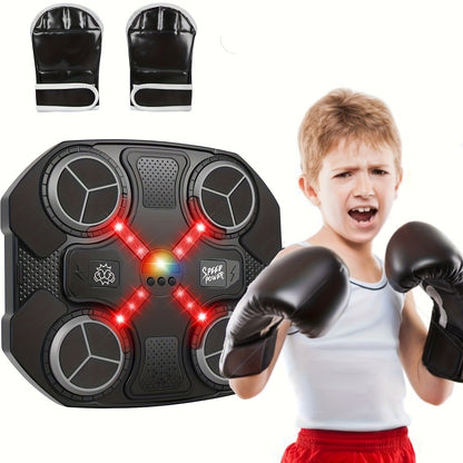 Black 32 x 35 cm Wall-Mounted Four-Pad Boxing Reaction Target with Display and USB-Powered Form