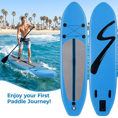 Stand Up Paddle Board 10ft 350lbs Inflatable SUP 3 Fins EVA Non-Slip Deck 12-15PSI Alloy Paddle Hand Pump Repair Kit Carrying Bag