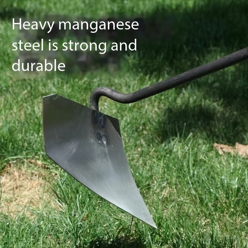 Garden Cultivator Manganese Steel Hand Plough Thickened Triangular Hoe for Plowing, Soil Loosening