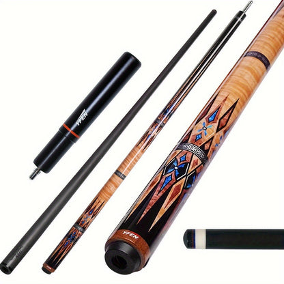 Carbon Fiber Pool Cue Stick 12.5mm Low Deflection Professional Billiard Cue with Extension Canadian Maple Wavy Pin Wrapless Design