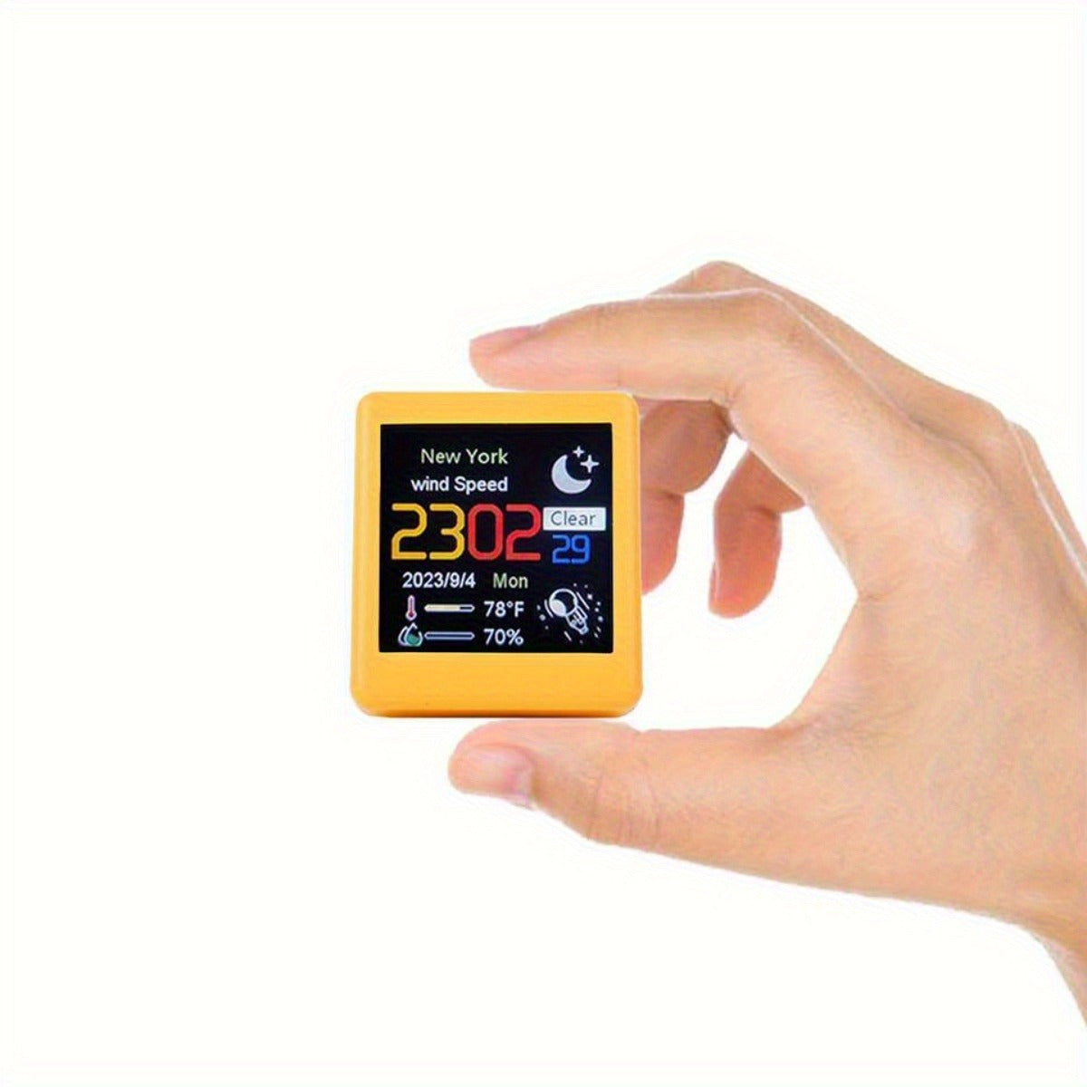 WiFi Weather Station Desktop Clock – Mini Smart Display Temperature Humidity Atmospheric Pressure Wind Speed GIF Animation