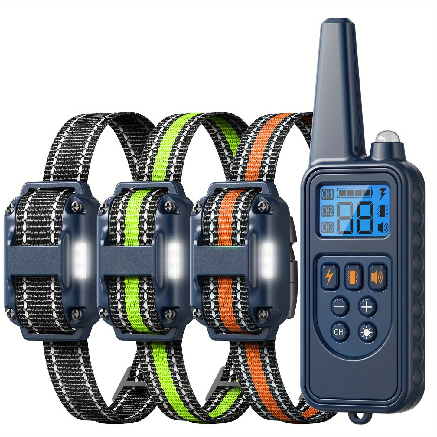 Dog Training Collar with Remote – LED Light, Beep, Vibration & Safe Shock Modes | Waterproof E-Collar for 1