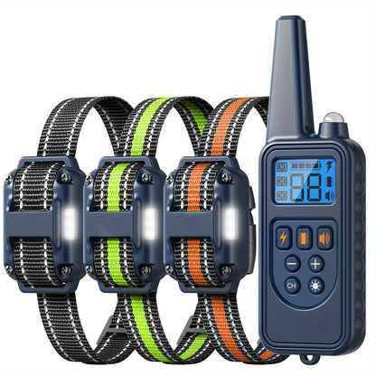 Dog Training Collar Remote Set with LED, Beep, Vibration and Static Modes for One, Two or Three Receivers