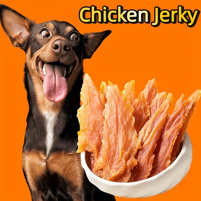 Chicken Jerky Treats for Dogs and Cats – High Protein Chicken Breast Slices, Grain-Free Dental Chews & Training Rewards for Puppies Kittens