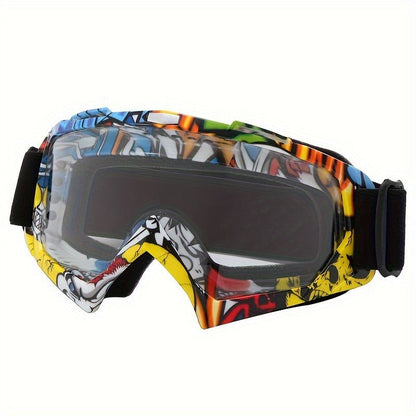 Patterned-Frame Ski Goggles with Four Red, Blue-Film, Clear and Black Lens-Finish Options for Winter Sports
