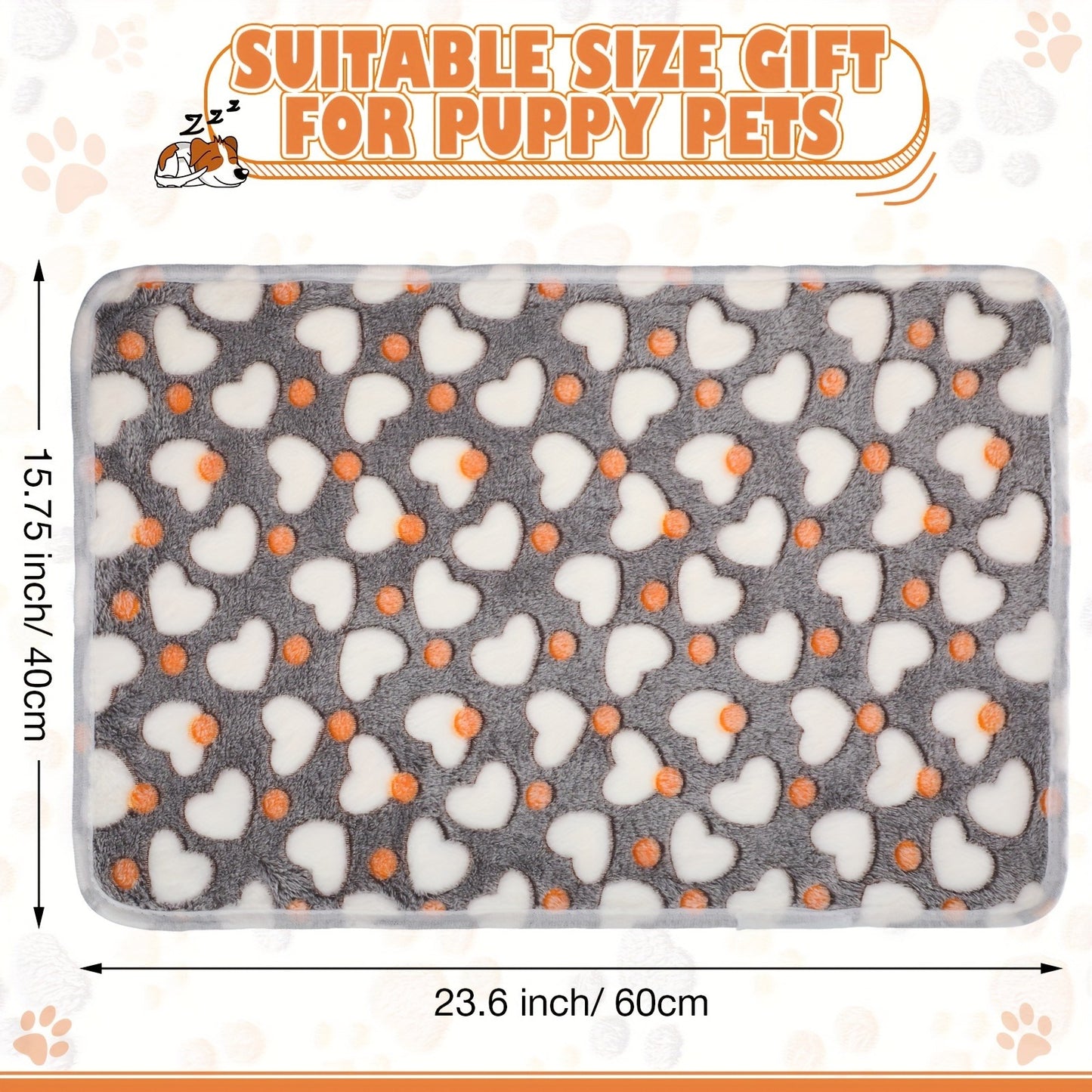 Pet Blanket Fleece 18 Pack Soft Warm Sleep Mat 23x16 Inch, Cute Paw Bone Star Heart Print Fluffy Bed Blanket for Dogs Cats Kittens Puppies