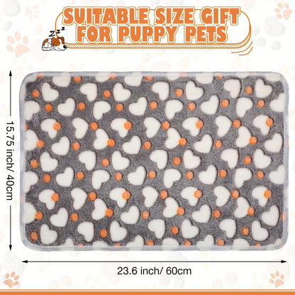 Pet Blanket Fleece 18 Pack Soft Warm Sleep Mat 23x16 Inch, Cute Paw Bone Star Heart Print Fluffy Bed Blanket for Dogs Cats Kittens Puppies