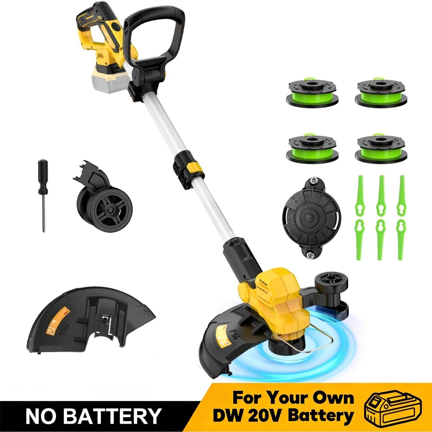 Cordless String Trimmer for DeWalt 20V Max, 12-Inch 20000RPM Brushless 3-in-1 Weed Eater with Auto-Feed