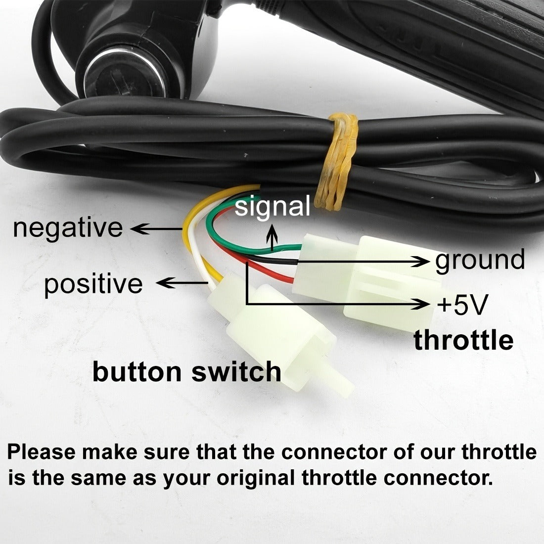 Electric Bike Scooter Key Throttle Grip Handle with LCD Display | 24V 48V Compatible | E-Bike Twist Throttle with Power Lock Wiring