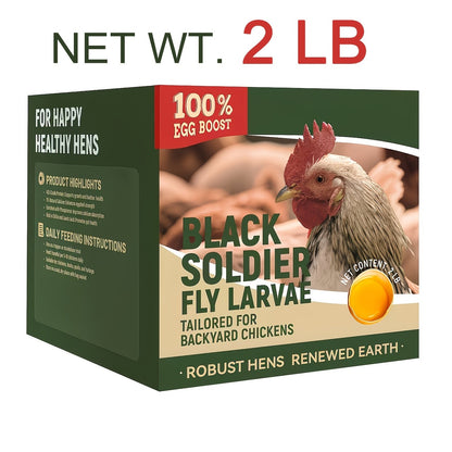 Dried Black Soldier Fly Larvae for Chickens – High Protein BSF Larvae Treats with Calcium for Laying Hens Ducks Quail Birds Reptiles Non-GMO
