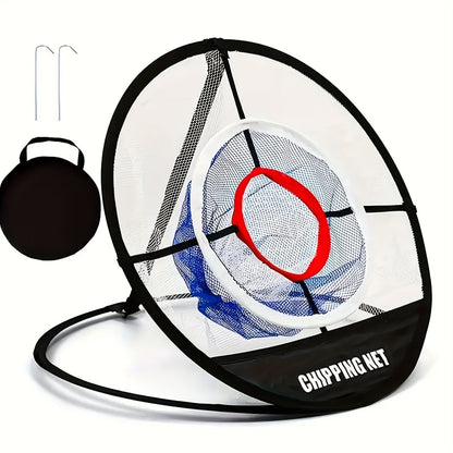 Portable Folding Golf Ball Pick Up Net – Golf Training Target Retrieval Net with Fixing Tool for Indoor & Outdoor Swing Practice