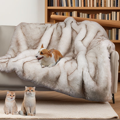 Faux Fur Throw Blanket 1060GSM Luxury – Super Soft Reversible Plush Mink Blanket for Bed Couch Sofa, Oversized Heavy Weight Cozy Blanket
