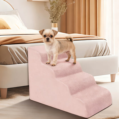 Dog Stairs for High Beds & Sofa – Extra Wide Foam Pet Steps with Non-Slip Bottom, Soft Cushioned Dog Ramp for Couch, Ideal for Small Dogs