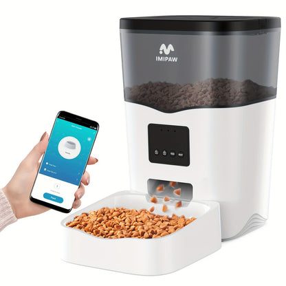 Smart WiFi Automatic Pet Feeder 101oz – App Control, Up to 10 Meals Per Day, HD Camera Option with 2.4G & 5G, Voice Assistant Compatible
