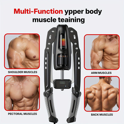 Fitness Equipment Folding Hydraulic Chest Expander with 20 Resistance Levels and Digital Rep Counter