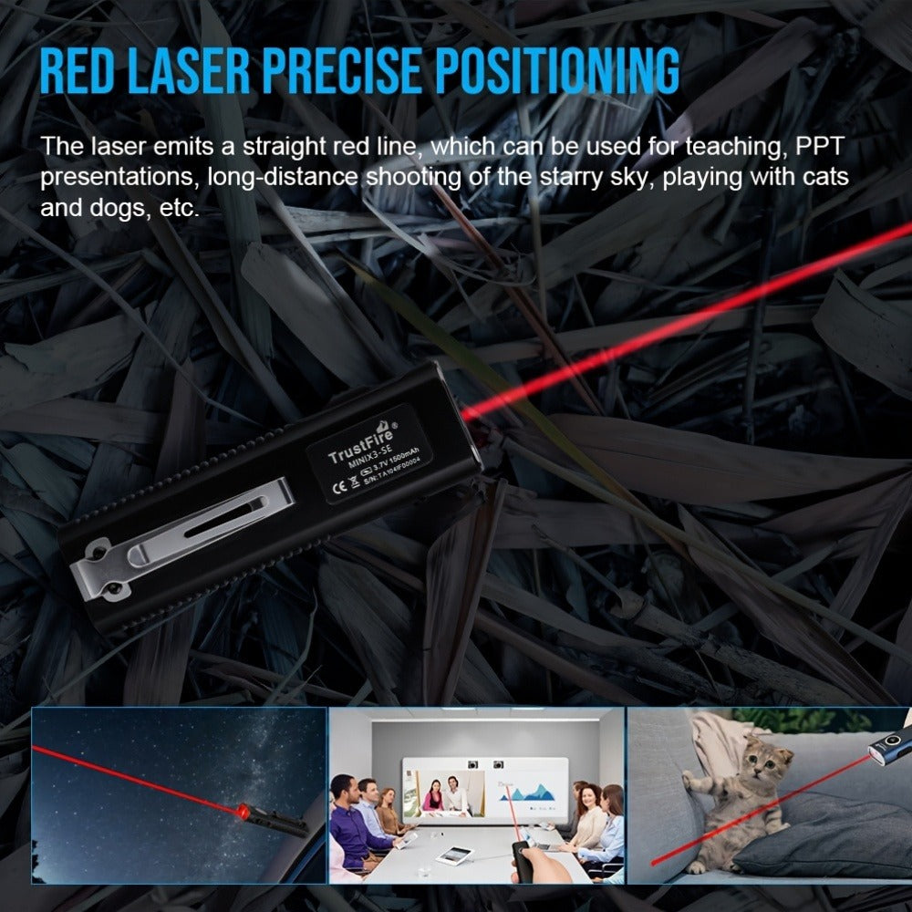 EDC Pocket Flashlight, 1200 Lumen Triple Light Source with White UV Red Beam & Laser, Type-C Rechargeable 5-Mode Mini LED Torch