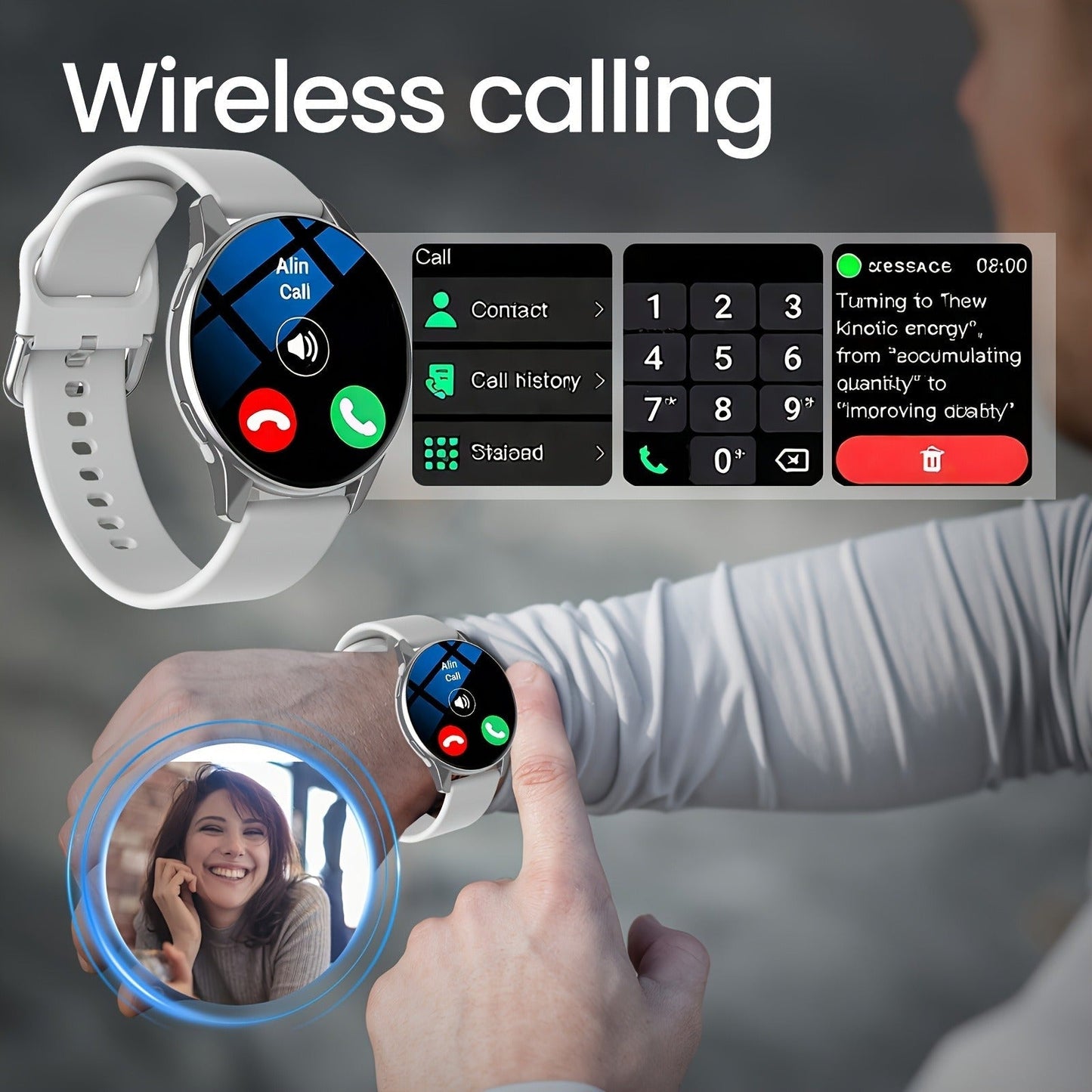 Smartwatch Sports 1.52" Full Touch Screen, Call & Activity Tracker, Color Options & Everyday Wear Design