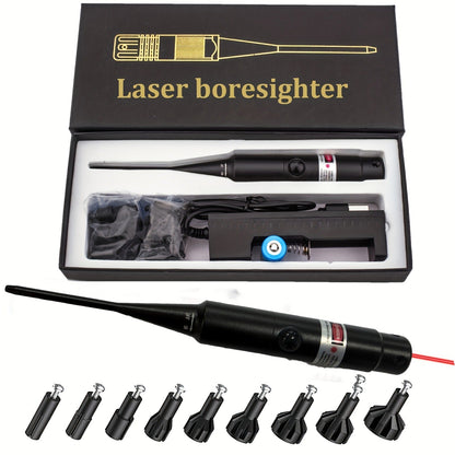 Bore Sight Laser Kit Red & Green Laser Boresighter with 8 & 32 Adapters – Multi-Caliber Universal Bore Sighter for .17 Cal to 12GA Rifle