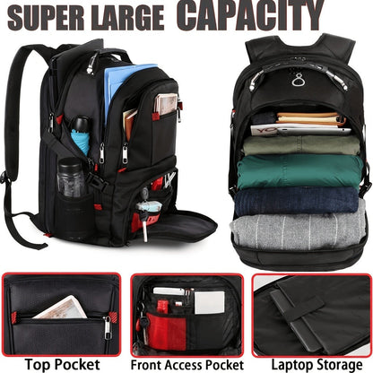 Large Laptop Backpack 50L – Fits 17 Inch Computer, Airline Approved Carry On, 3-Compartment Travel & College Backpack for Men Women | 8