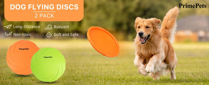 Dog Flying Disc 2-Pack 7 Inch – Natural Rubber Floating Frisbee for Dogs, Outdoor Fetch & Water Toy for Pool Beach Training