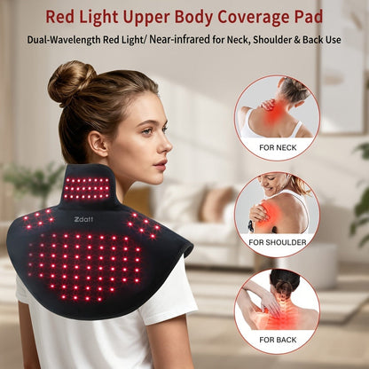 Red Light Therapy Shoulder Wrap with Dual Wavelength 660nm & 850nm Near-Infrared – 116 LED Wearable Device for Neck, Shoulder & Back Relief