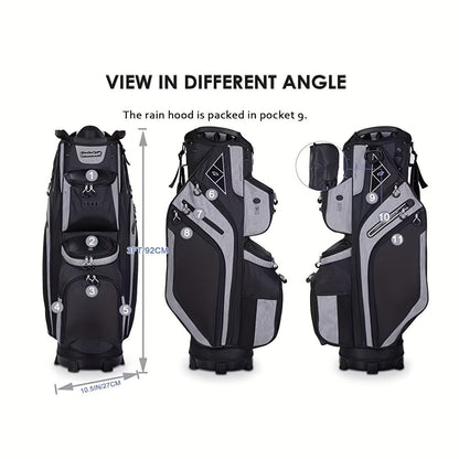 Golf Cart Bag with Full-Length Dividers – Sturdy Spacious Stand Bag with Multiple Pockets for Golf Club Organization, Accessories Storage
