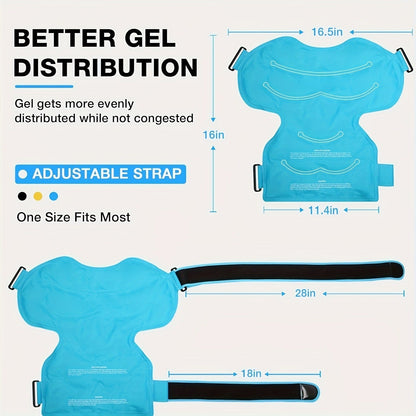 Shoulder Ice Pack Wrap Hot Cold Therapy Gel Pack Reusable Rotator Cuff Compress Adjustable Strap Hands-Free Pain Relief for Athletes Gym