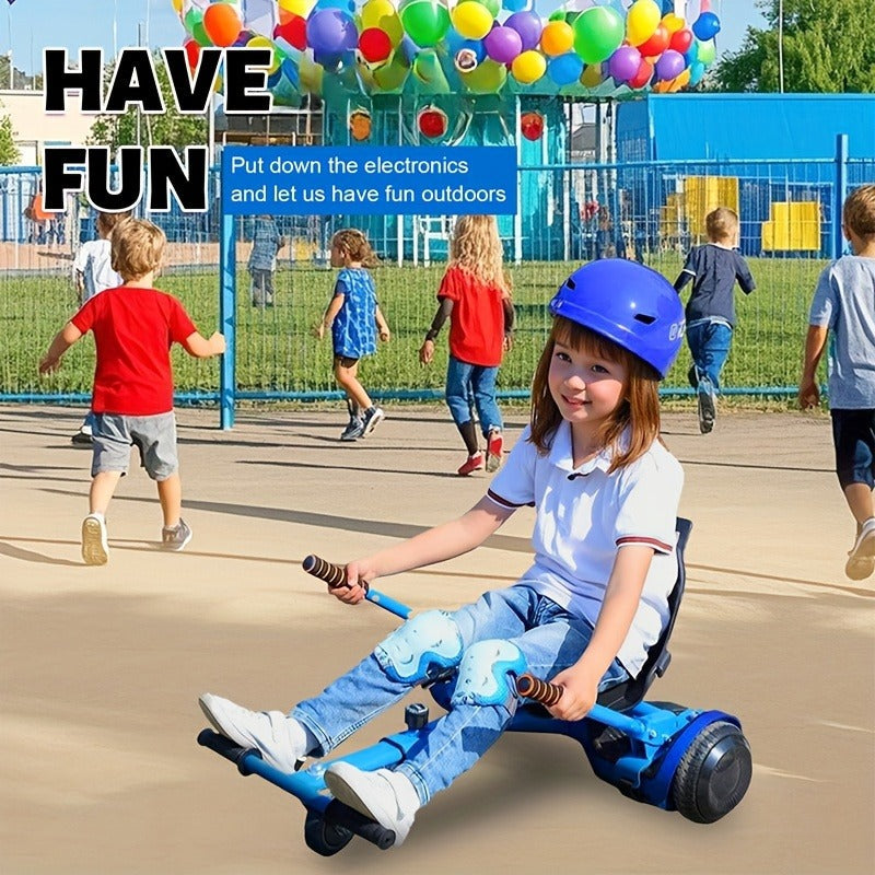 Hoverboard Go Kart Seat Attachment Kit for Kids 6.5"-10" Self Balancing Scooter Conversion Accessories with Off-Road Tires