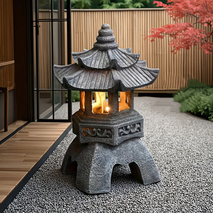 Solar Pyramid Light Sculpture, for Garden, Pathway and Patio Lighting, with the Listed Configuration