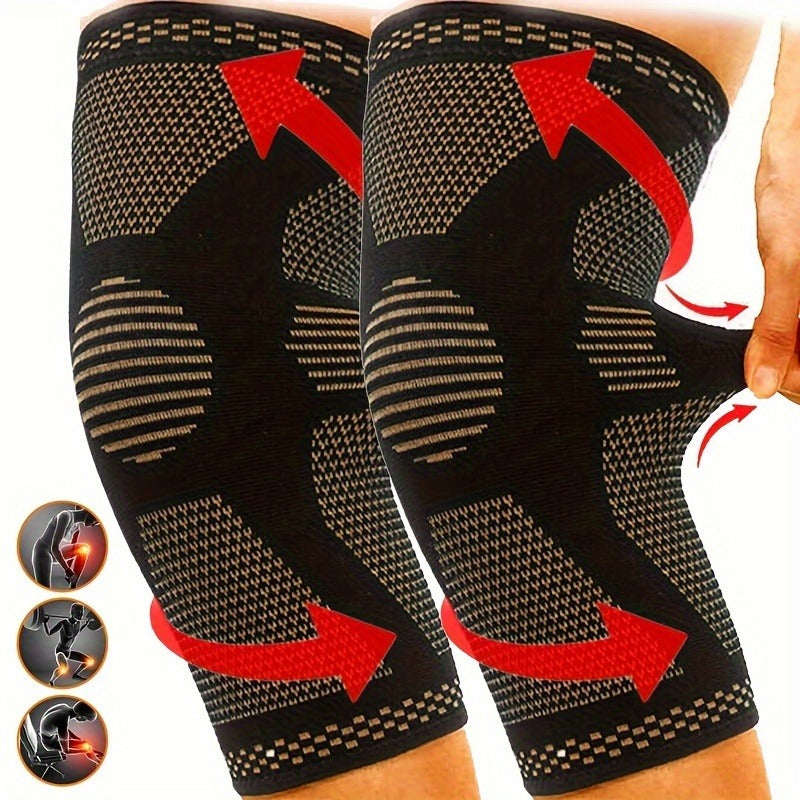 Knee Brace with Patella Gel Pad & Side Stabilizers – Open Patella Support for Running, Cycling, Tennis, Volleyball & Outdoor Sports | Men