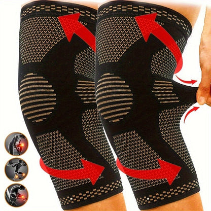 Knee Brace with Patella Gel Pad & Side Stabilizers – Open Patella Support for Running, Cycling, Tennis, Volleyball & Outdoor Sports | Men
