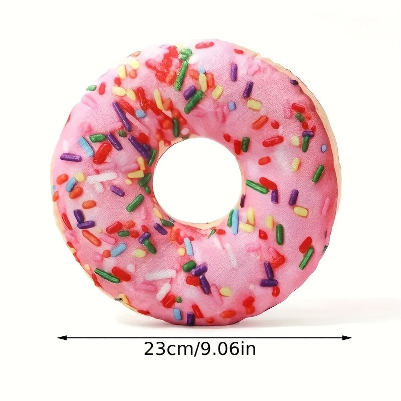 Dog Toy Pizza or Donut Plush with Built-In Squeaker and One or Two-Piece Pack Options for All Breeds