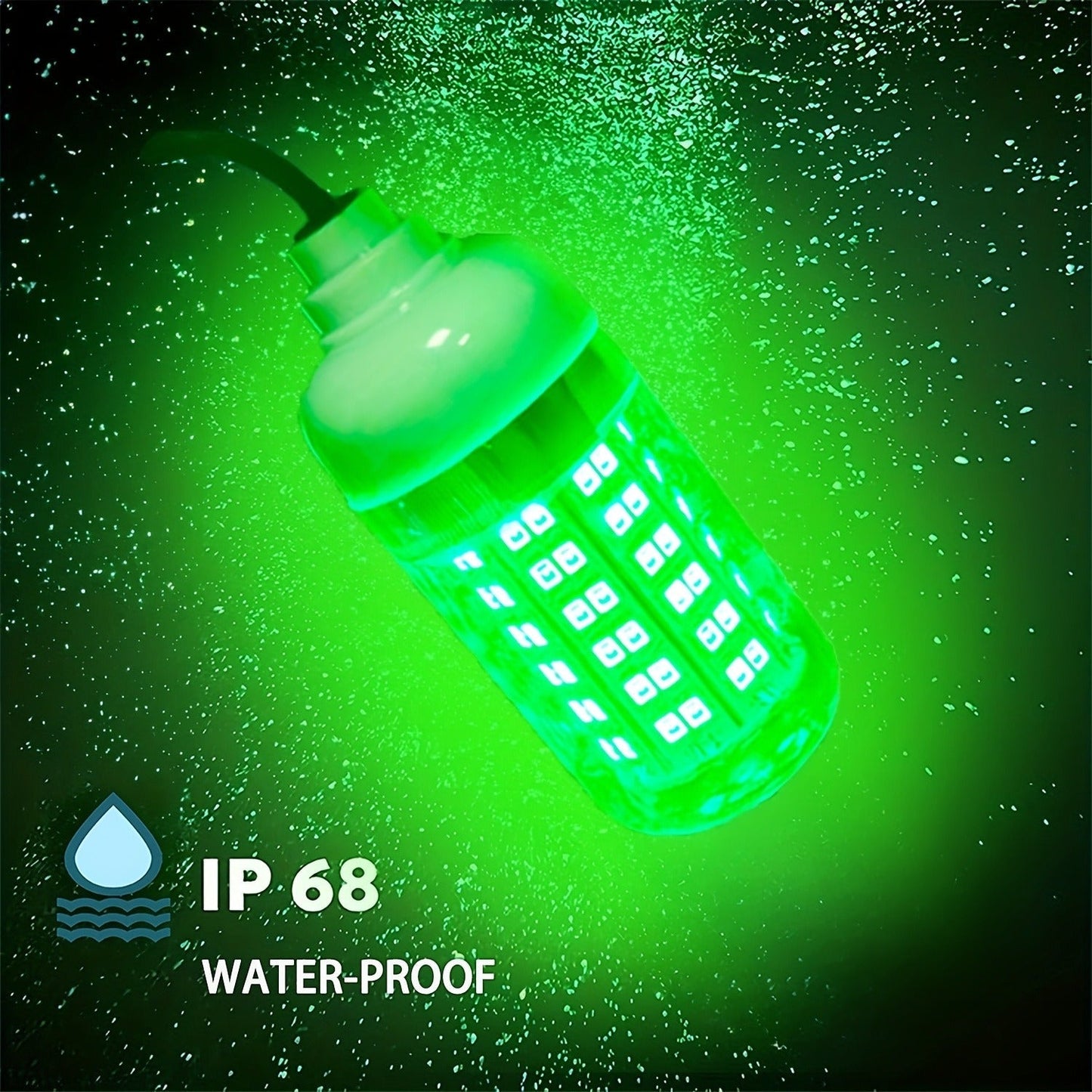 108 LED Underwater Fishing Light – IP68 Waterproof Night Fishing Lure Light with USB Connector & 16.4ft Cable