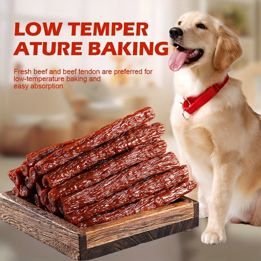 Beef Tendon Dog Chews – Natural Beef Strips Cubes & Diced Beef with Egg Yolk, High Protein Long-Lasting Dental Chews & Training Treats