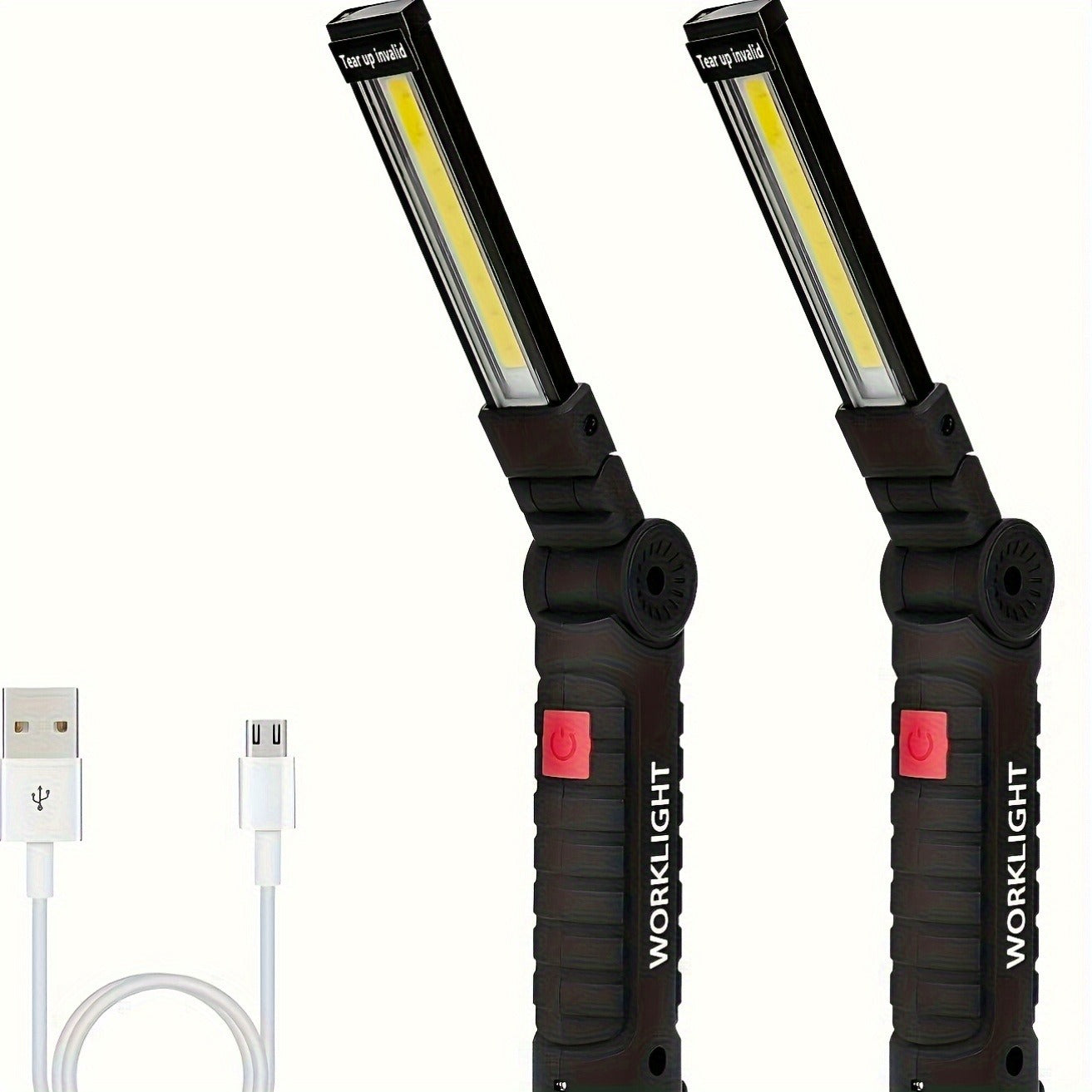 COB LED Work Light Rechargeable – Magnetic Base Portable Flashlight, 1000 Lumen Adjustable Beam, Multi-Pack Hanging Lamp for Garage