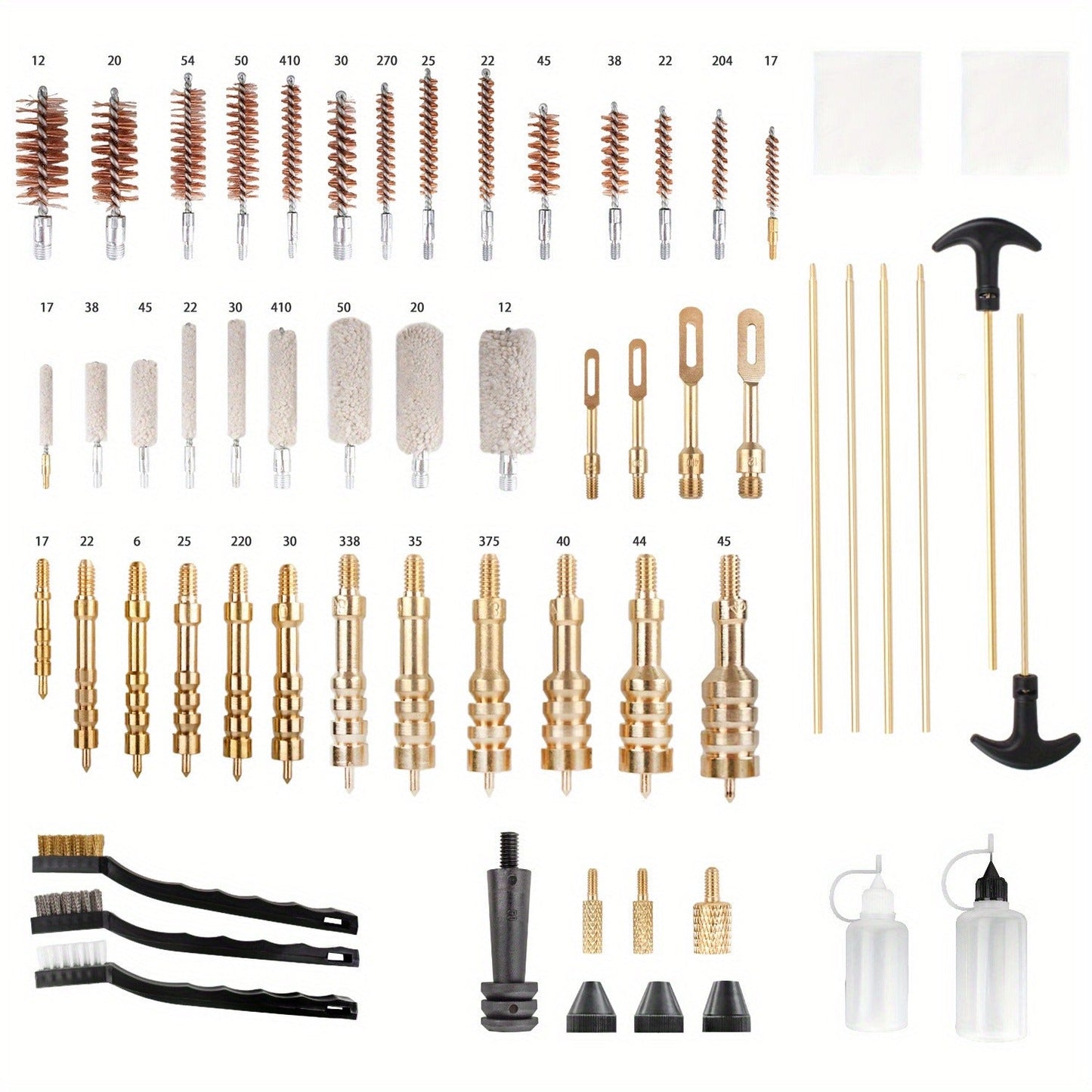 Gun Cleaning Kit 163pcs Universal Rifle Pistol Shotgun Muzzleloader Cleaning Set for Any Caliber with Carrying Case Plastic Cleaning Rods