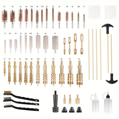 Gun Cleaning Kit 163pcs Universal Rifle Pistol Shotgun Muzzleloader Cleaning Set for Any Caliber with Carrying Case Plastic Cleaning Rods