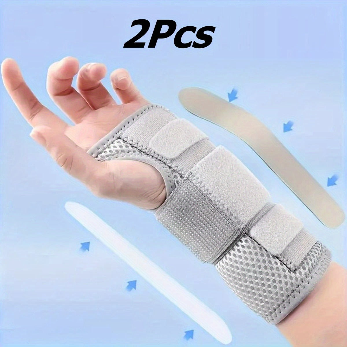 Carpal Tunnel Wrist Brace 2-Pack – Left & Right Hand Adjustable Compression Night Support Splint | One Size Fits All Wrist Stabilizer