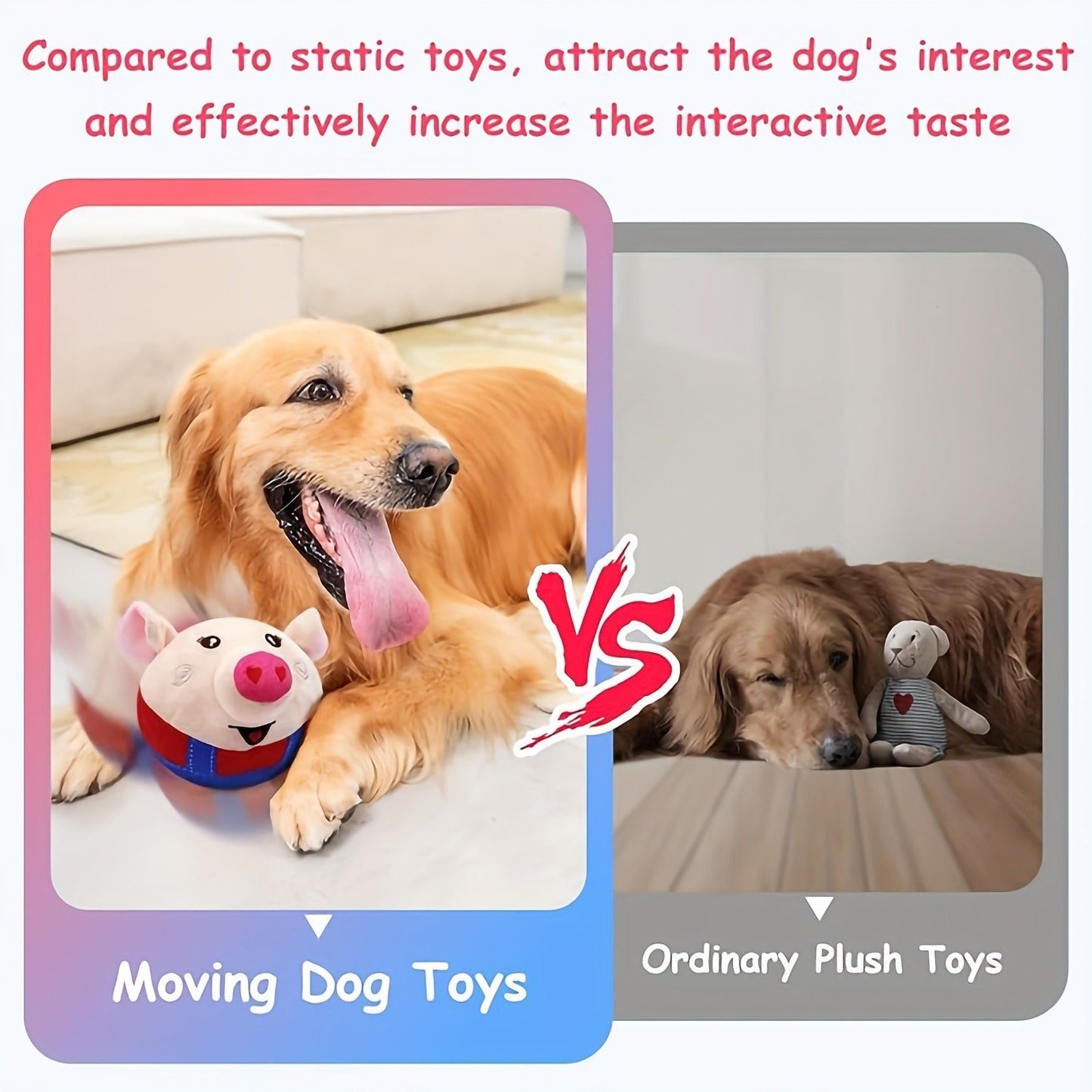 Dog Toy USB-Rechargeable Bouncing Character Ball with Recording and Music Modes in Five Styles