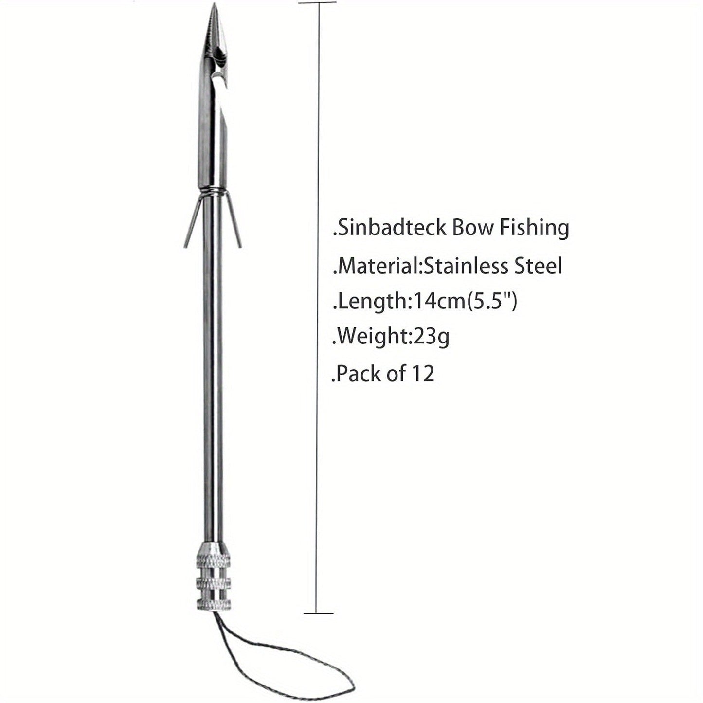 Stainless Steel Slingshot Fishing Arrowheads 12-Pack, Bowfishing Arrow Tips for Slingshot Bow Fishing & Target Practice